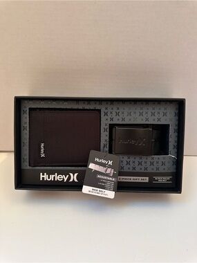 Hurley Black Men’s 2-Piece Wallet and Money Clip Gift Set